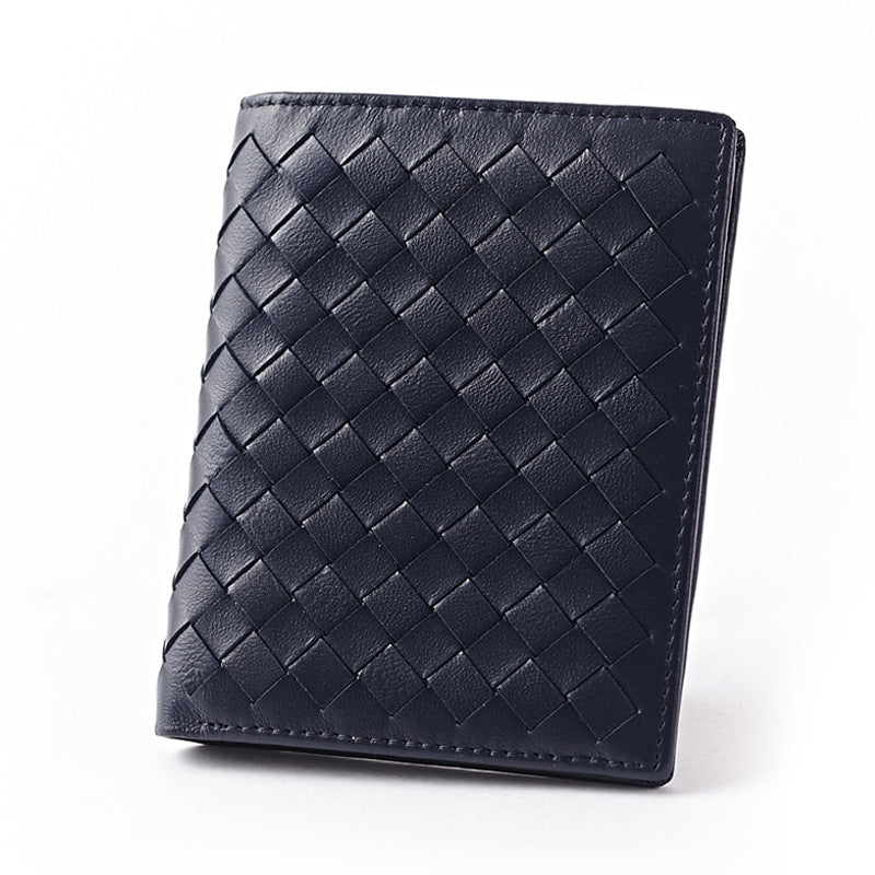 Men's Hand-woven Short Long Genuine Leather Classic Business Men's Wallets