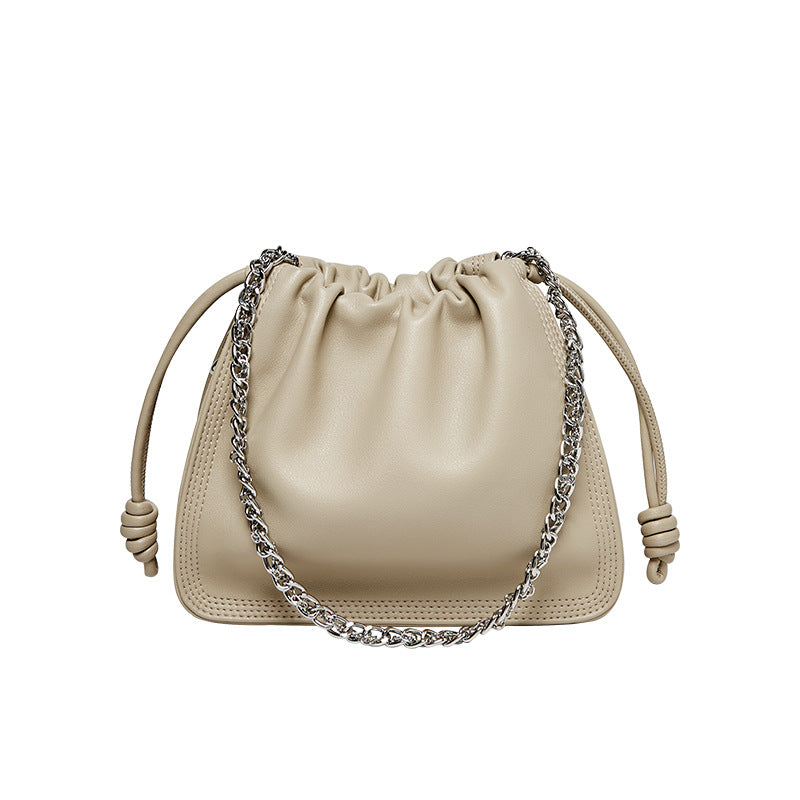 Women's Summer Niche Pleated Underarm High-grade Genuine Shoulder Bags