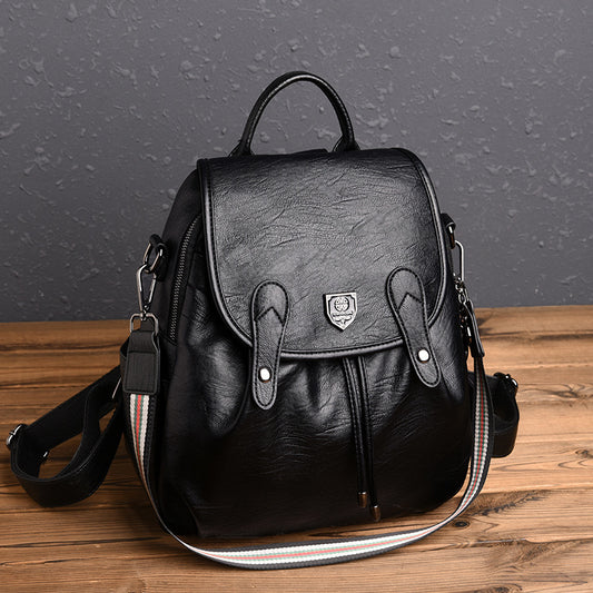 Women's Retro Hand-rub Color Leather Soft Backpacks