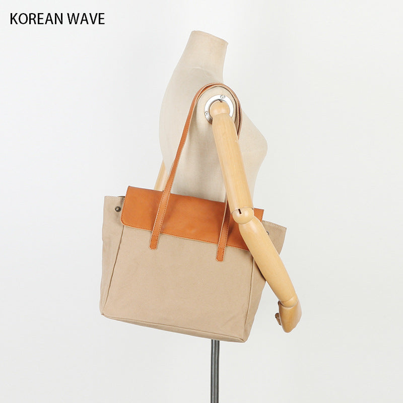 Women's Vegetable Tanned Leather Large Capacity Trendy Shoulder Bags