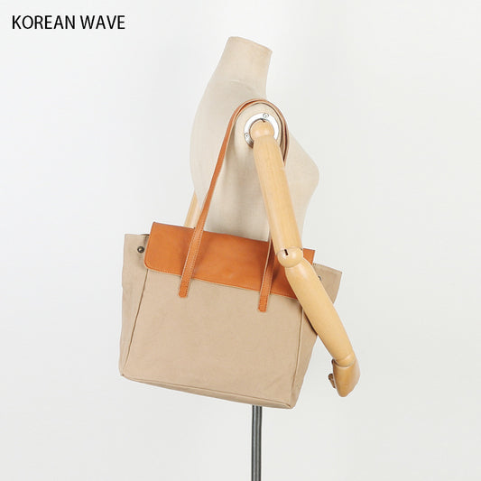 Women's Vegetable Tanned Leather Large Capacity Trendy Shoulder Bags