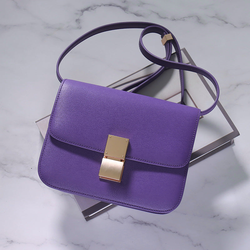 Women's Rub Grain Cowhide Leather Retro Toothpick Crossbody Bags