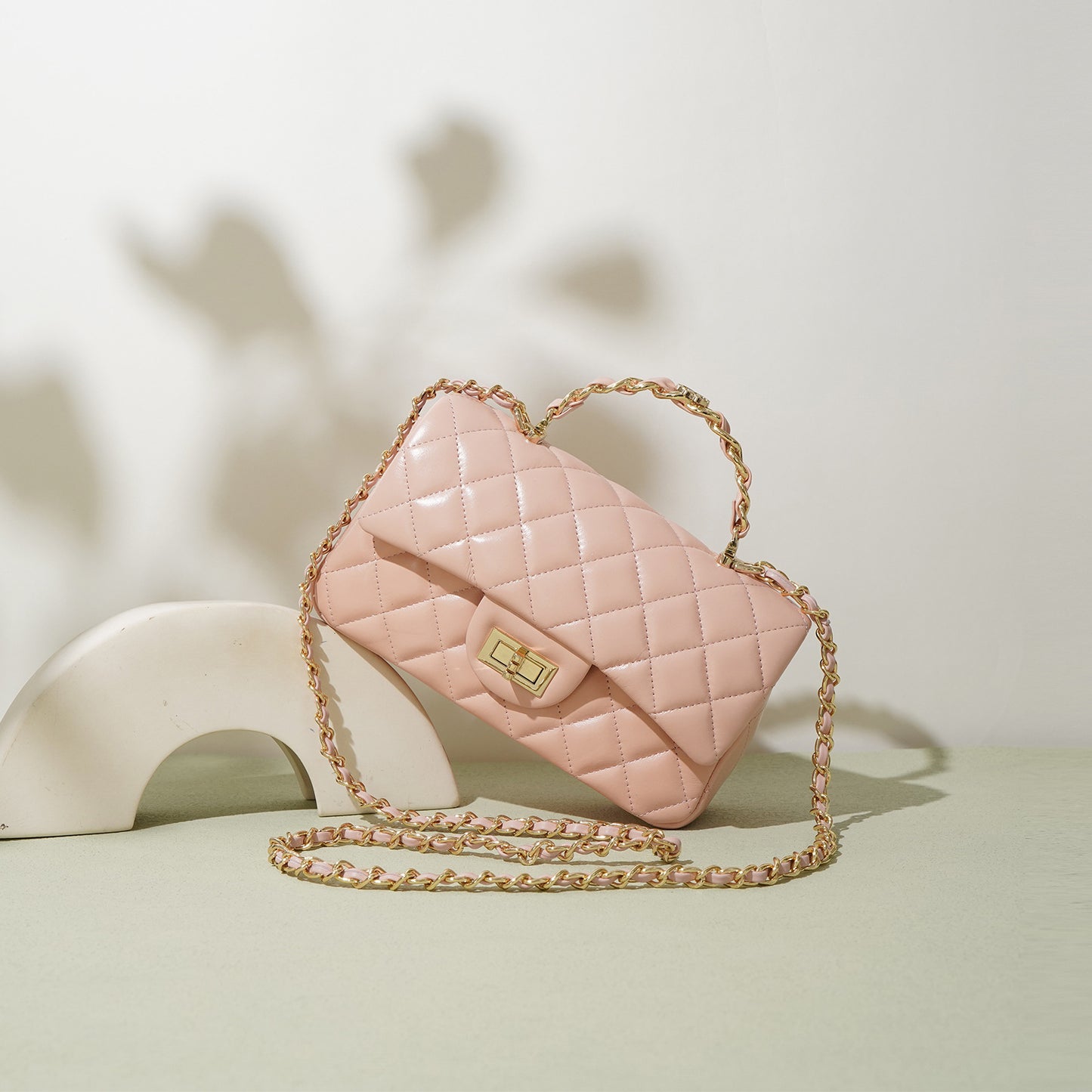 Classic Women's Style Cowhide Rhombic Chain Crossbody Bags