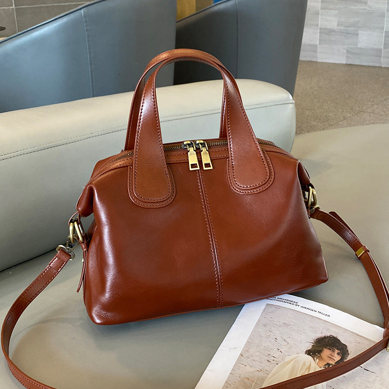 Women's Leather High-grade Retro Cow Big Handbags