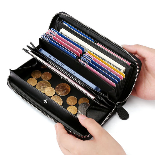 Women's & Men's & Multifunctional Leather Large Capacity Clutches Ladies Wallets