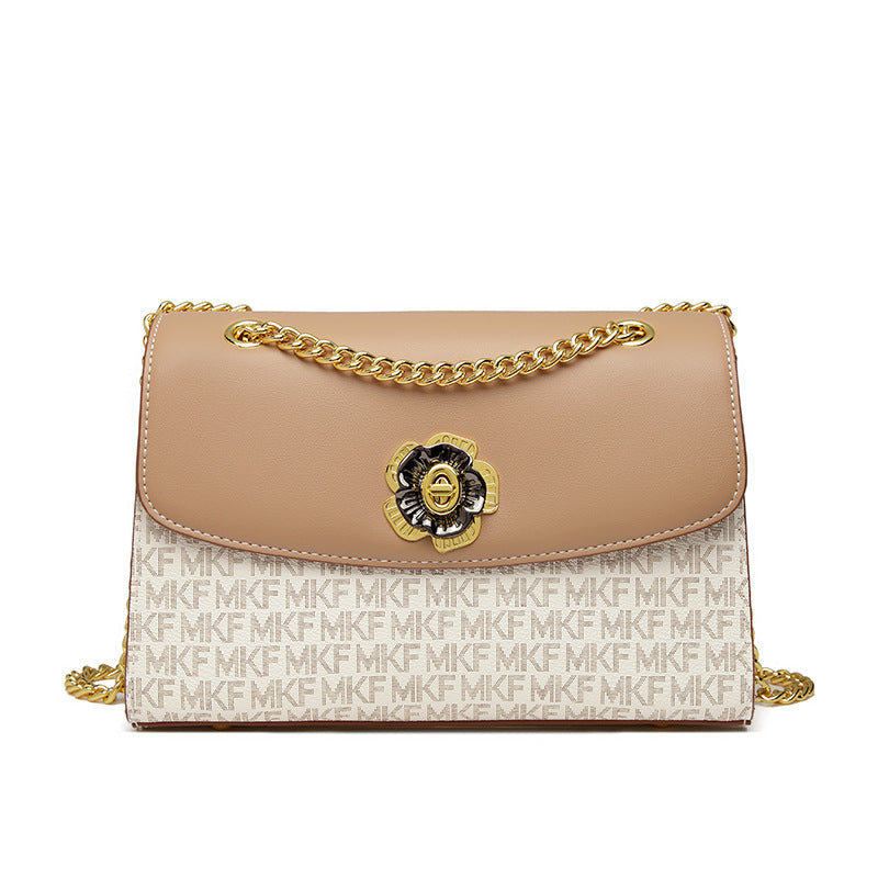 Women's Fashionable Korean Style Camellia Versatile Chain Shoulder Bags