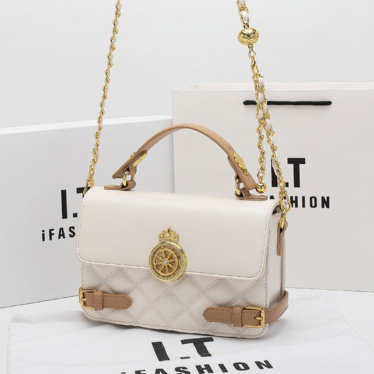 Women's Golden Balls Rhombus Good Luck Comes Crossbody Bags