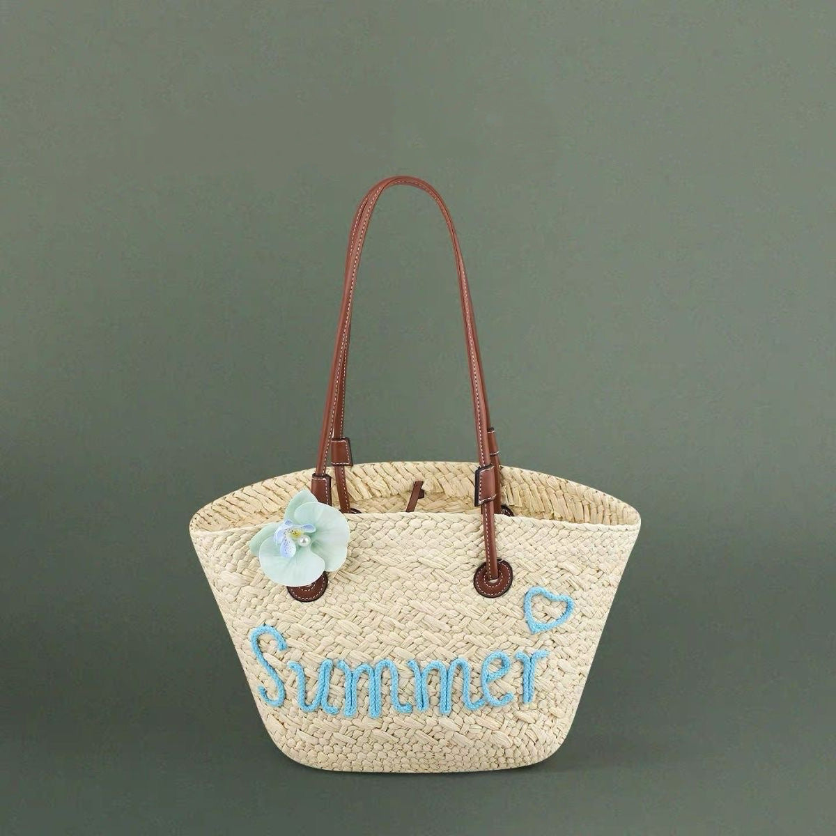 Women's Large Capacity English Letters Stylish Beach Holiday Hand Carrying Handbags