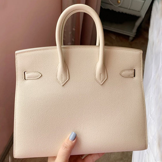 Palm Print Large Capacity Bridal Wedding Cowhide Kelly Handbags