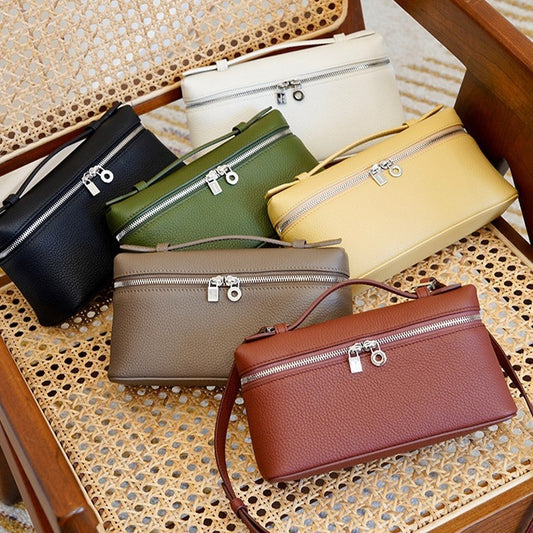 Women's Handmade First Layer Cowhide Lunch Box Bags