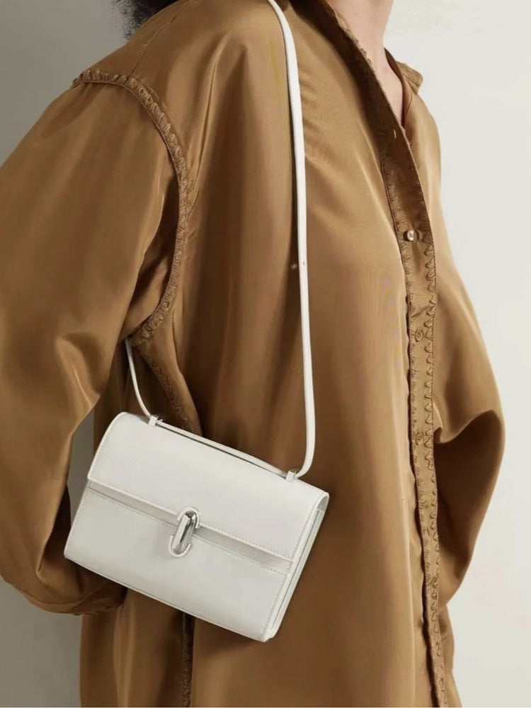 Niche Advanced French Simplicity Cowhide Leather Crossbody Bags