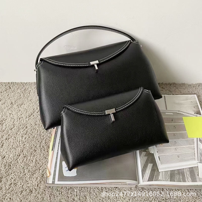 Design Cowhide Flip Shape Large Capacity Shoulder Bags