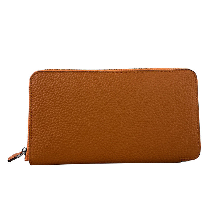 First Layer Cowhide Unisex Long Zipper Ladies Wallets