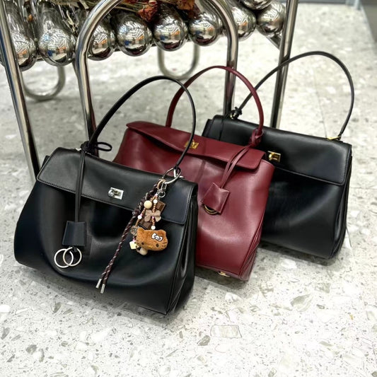 Women's Imported First Layer Cowhide Underarm Large Bags