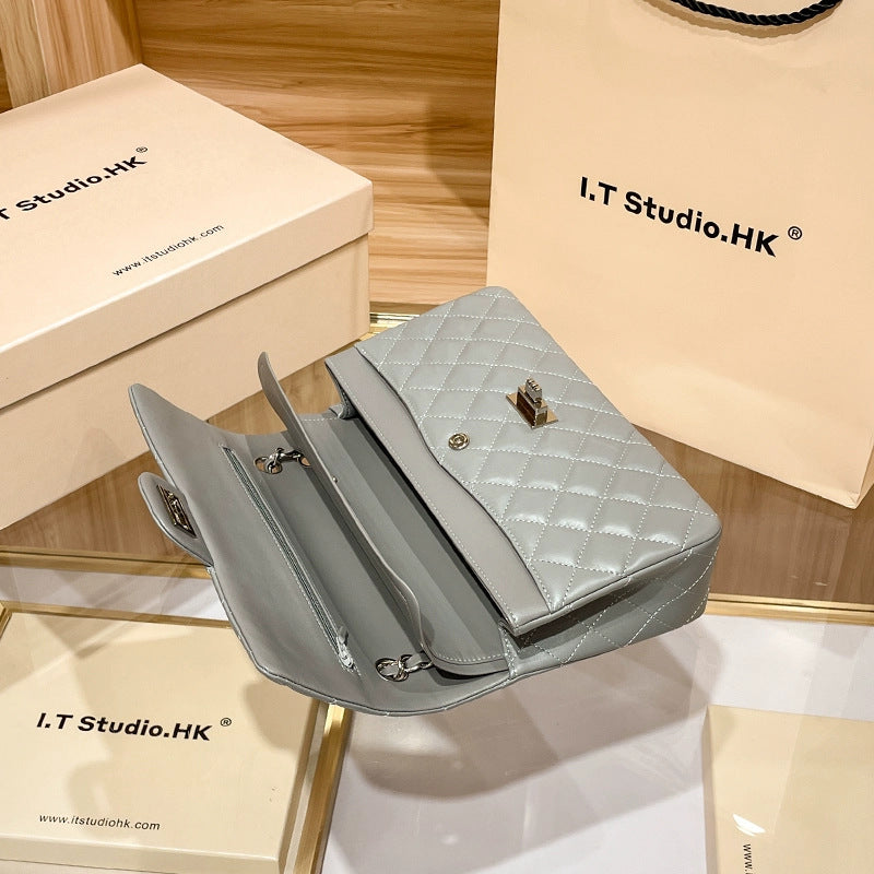 Women's Fat Roe Style Diamond Design Genuine Crossbody Bags