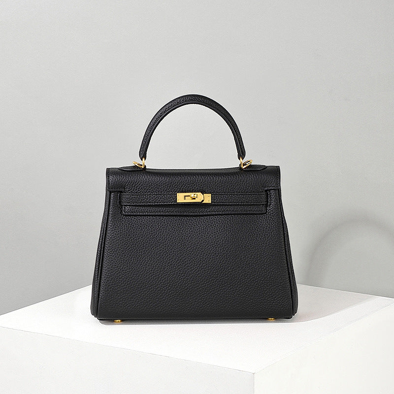 Women's Pattern First Layer Cowhide Kelly Genuine Shoulder Bags