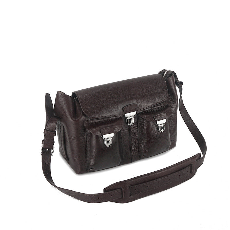 Genuine Leather Working Wear Motorcycle Cowhide Bags