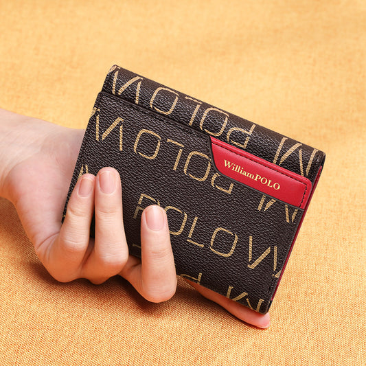 Women's Paul Short Cowhide First Layer Trifold Ladies Wallets