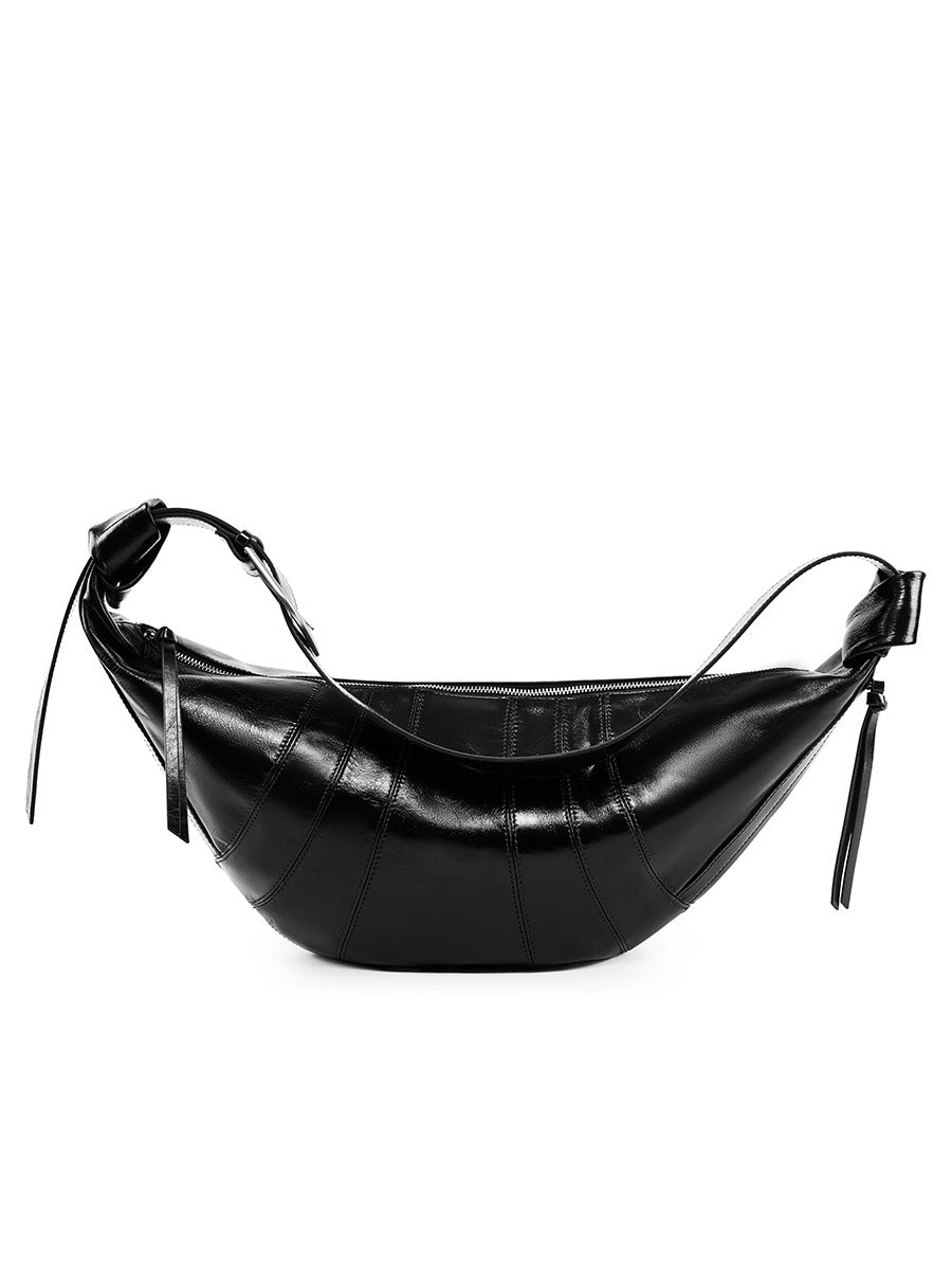 Women's Large Capacity Dumpling Genuine Leather Commuting Crossbody Bags