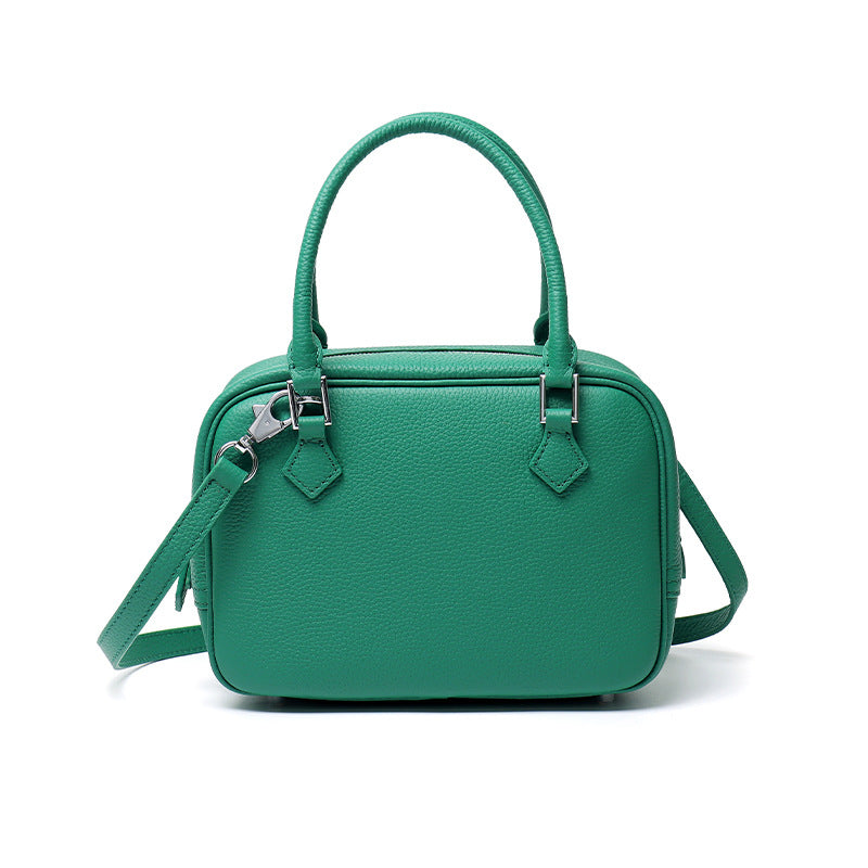 Women's Home First Layer Cowhide Feather Large Capacity Handbags