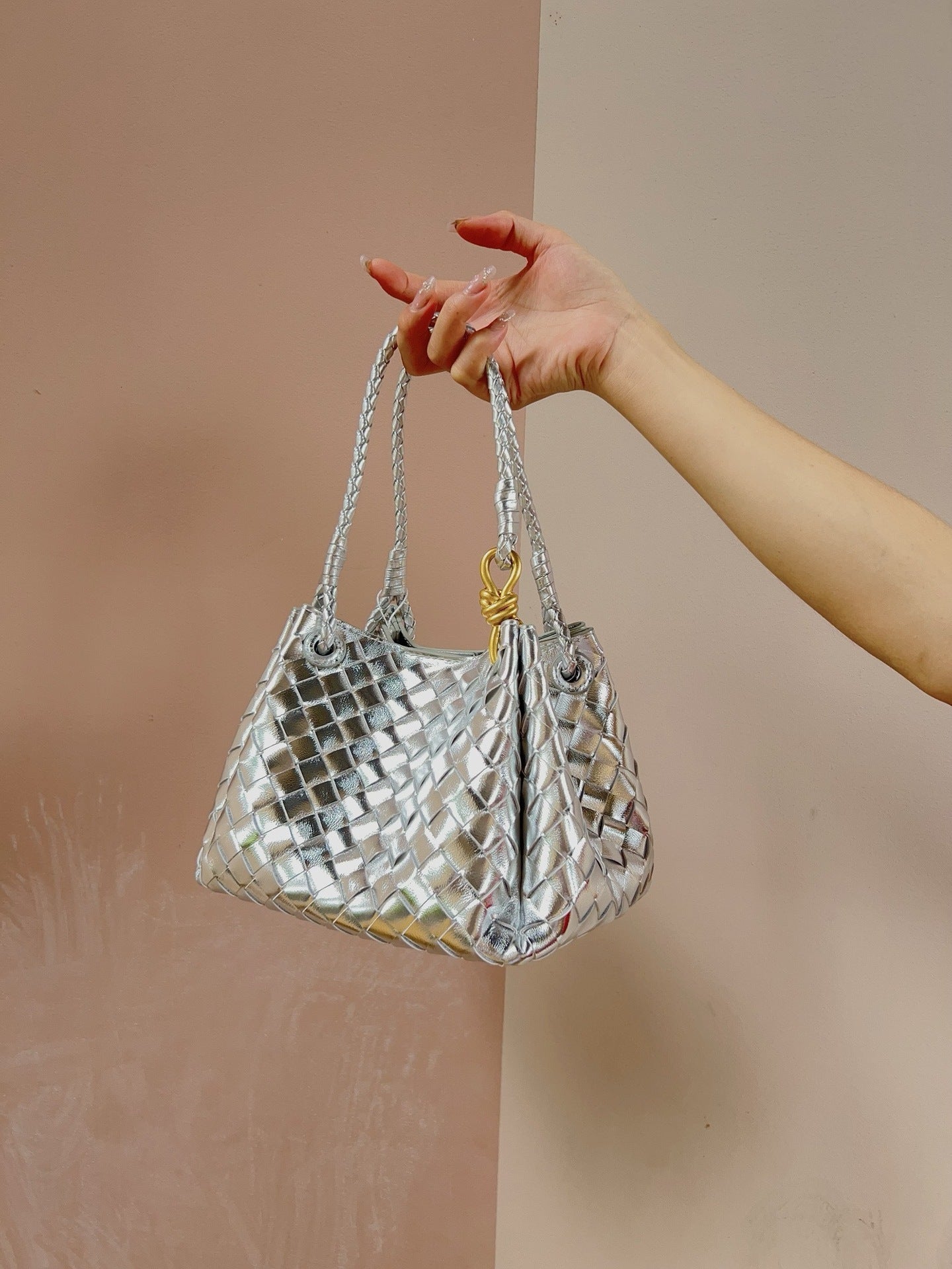 Women's Leather Weave Parachute High-grade Commuter Bags