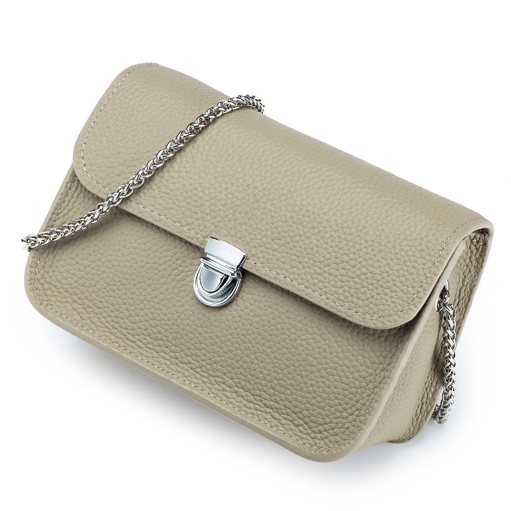 Women's Graceful Leather Horizontal Versatile Chain Bags
