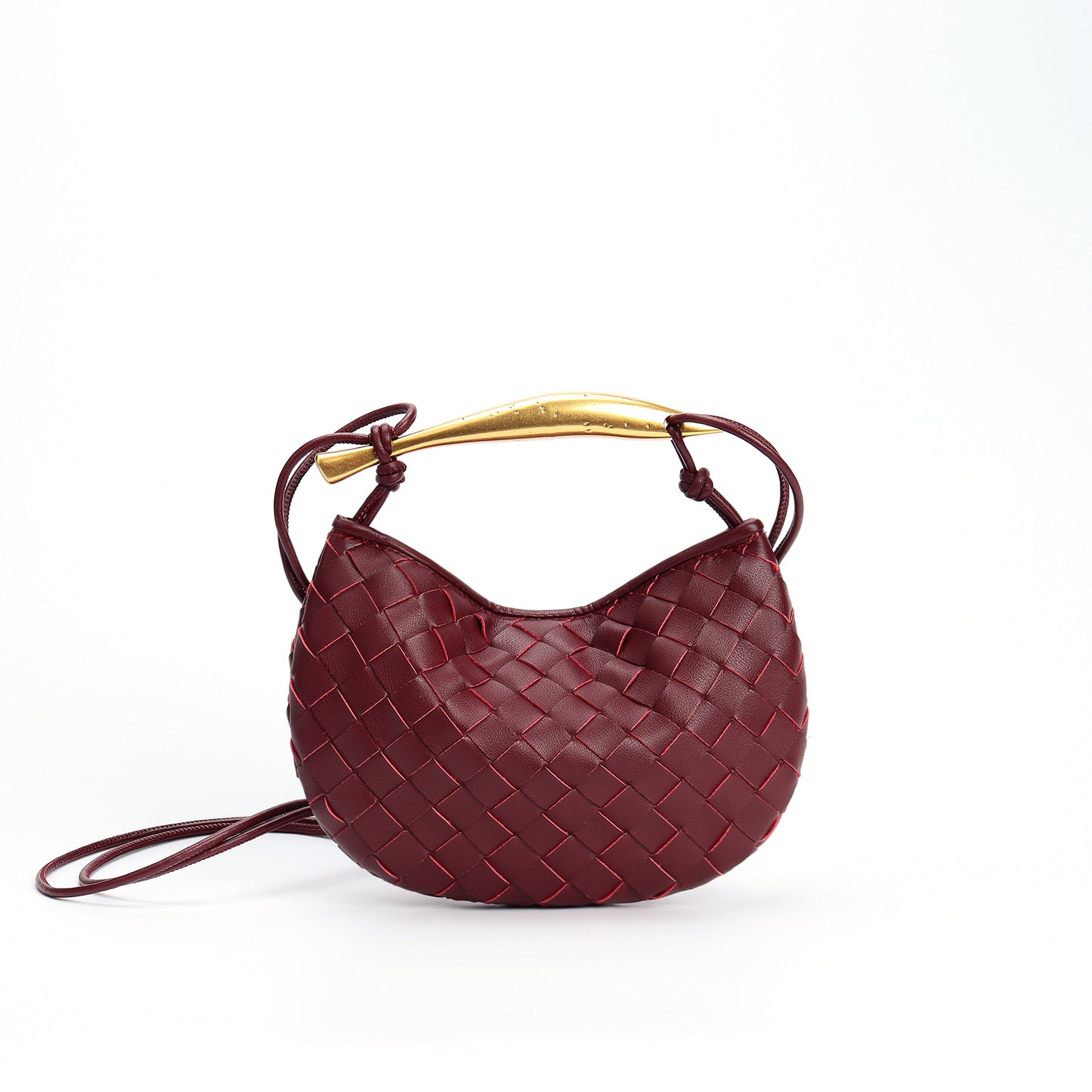 Women's Woven Soft Leather Metal Bing Fashion Handbags