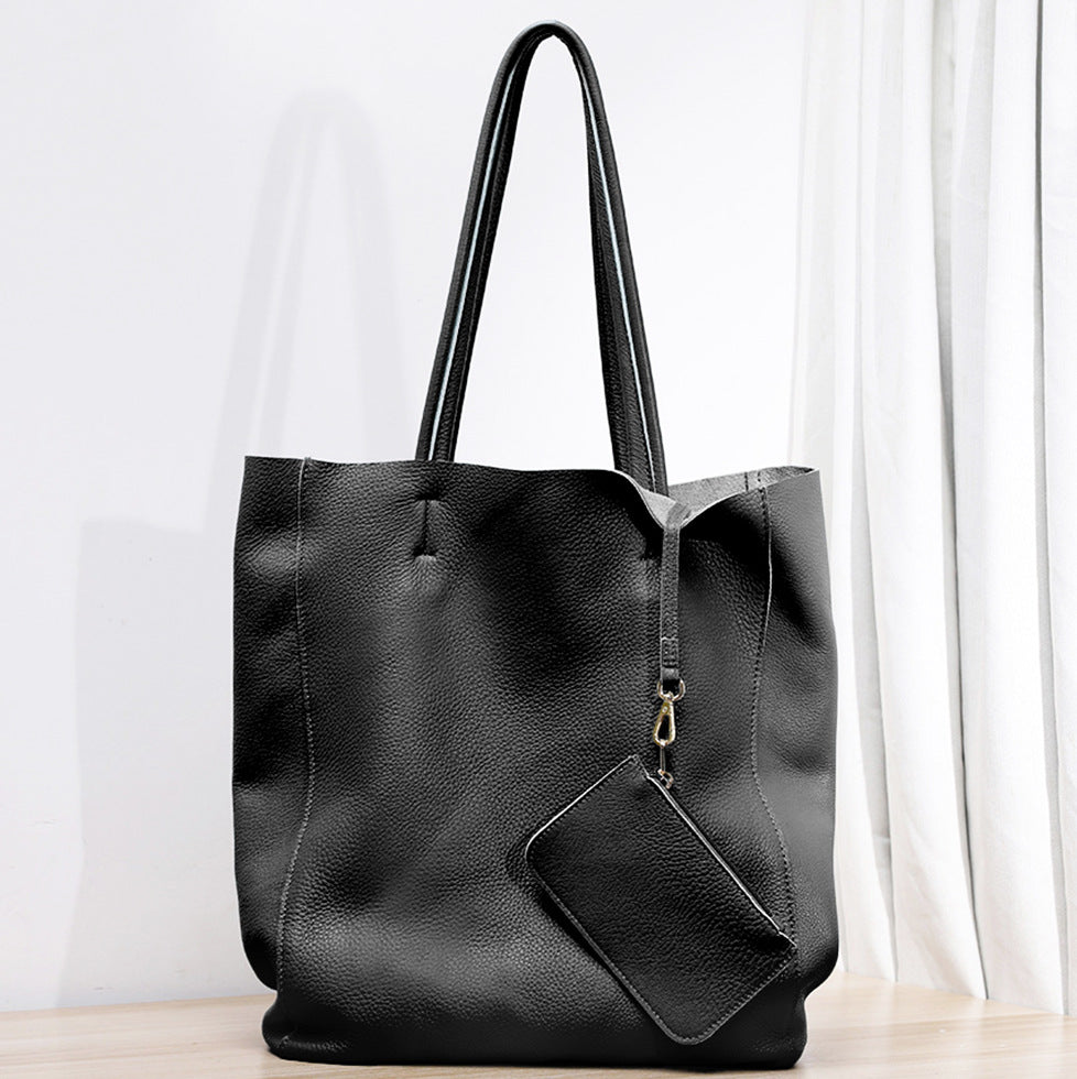 Capacity Commuter Mummy Shopping Cowhide Big Shoulder Bags