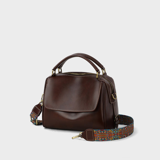 Women's Fashion Large Capacity Genuine Leather Portable Crossbody Bags
