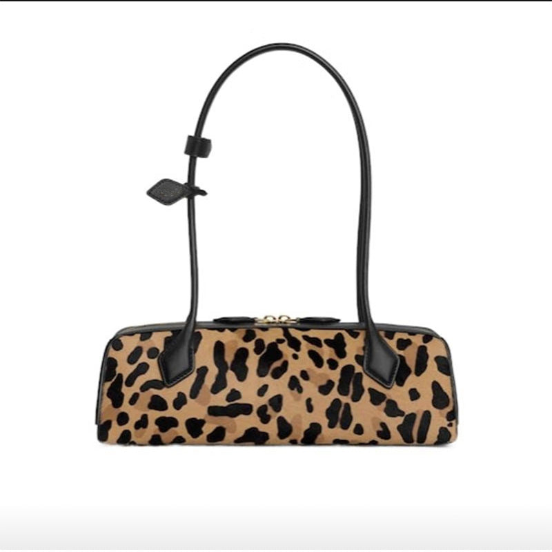 Women's Niche Cowhide French Style Sausage Retro Handbags