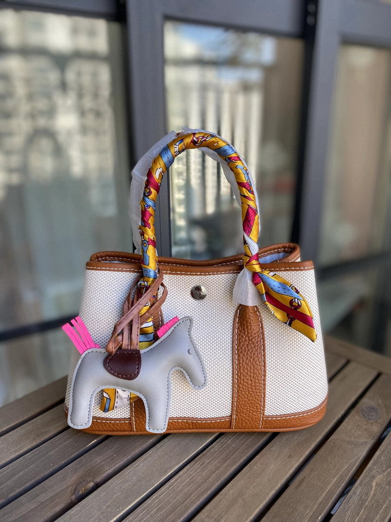 First Layer Cowhide Contrast Color Fashion Handbags