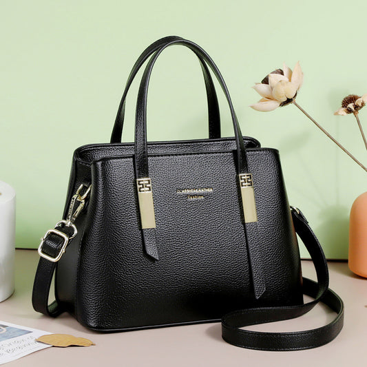 Women's Mother Simple Elegant Soft Leather Handbags