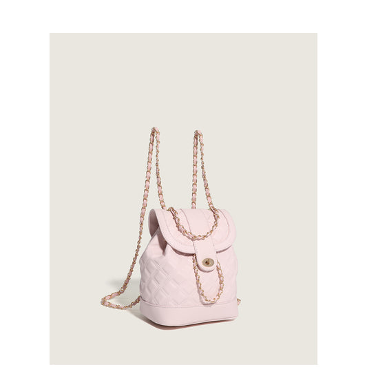 Women's Advanced Texture Summer Versatile Rhombus Chain Backpacks