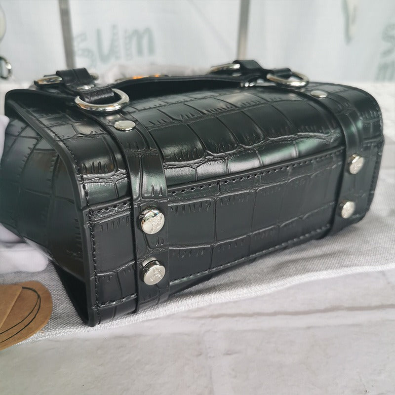 Mother's Female Saturn Crocodile Pattern Patent Leather Handbags