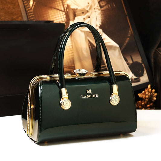 Women's Patent Leather Mother Bright Large Capacity Handbags