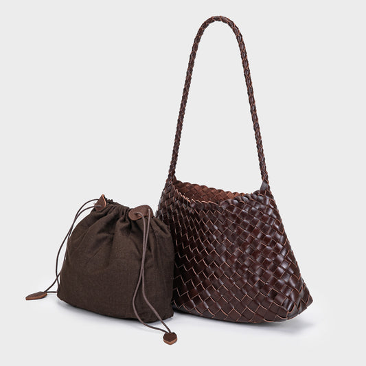 First Layer Cowhide Woven French Leather Underarm Shoulder Bags