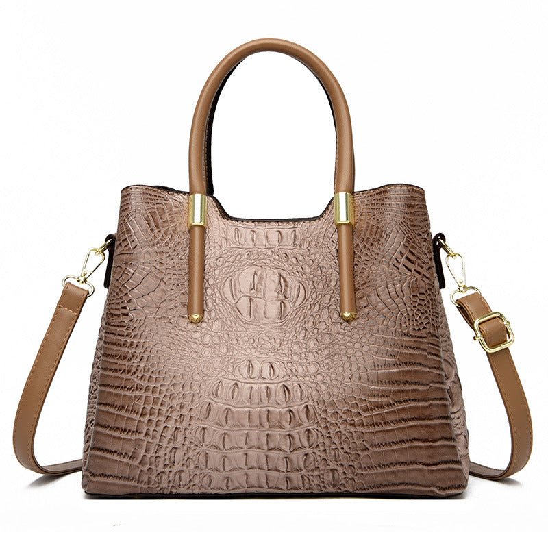 Women's Trendy Female Crocodile Pattern Fashion Handbags