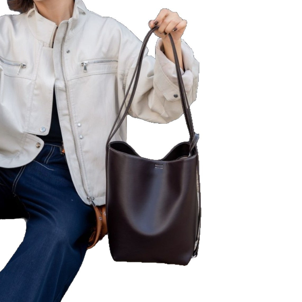 Innovative Leather One High-grade Simple Cowhide Shoulder Bags