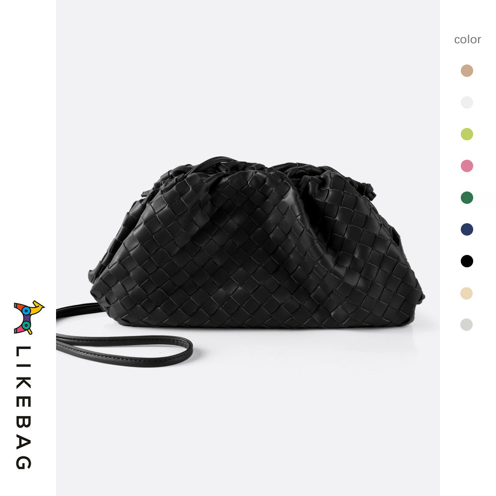 Large Dumpling Design Woven Cloud Female Crossbody Bags