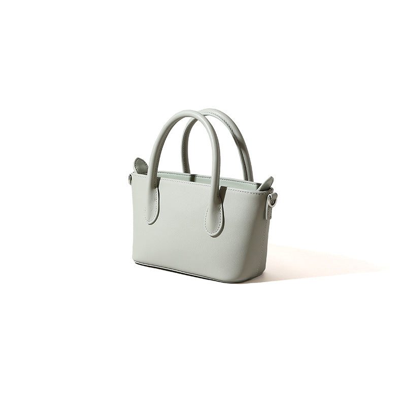 Women's First Layer Cowhide Leather Zipper Simple Handbags