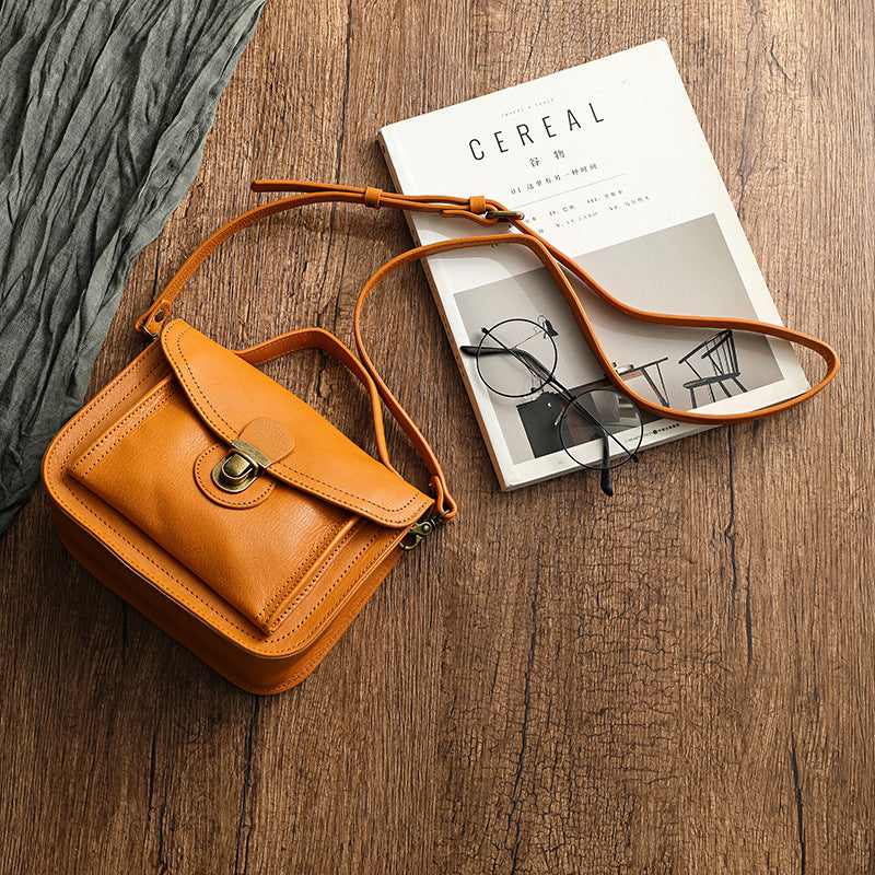Top Layer Vegetable Tanning Leather Returning To Work Shoulder Bags