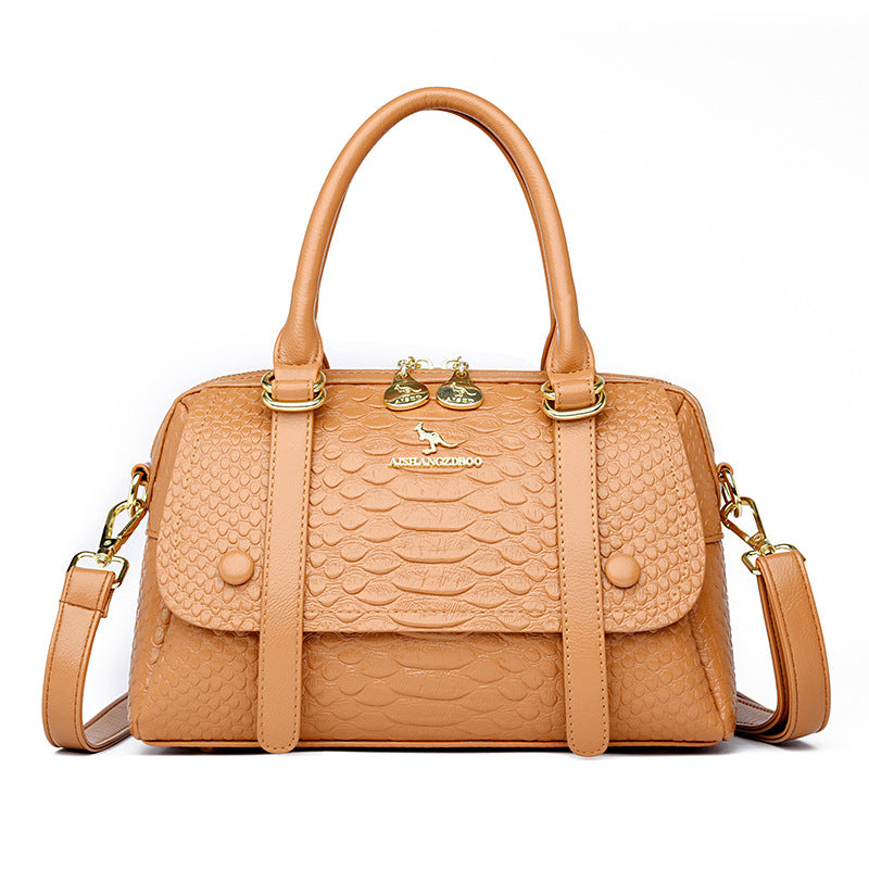 Women's Fashion Embossed Crocodile Pattern Big Bags