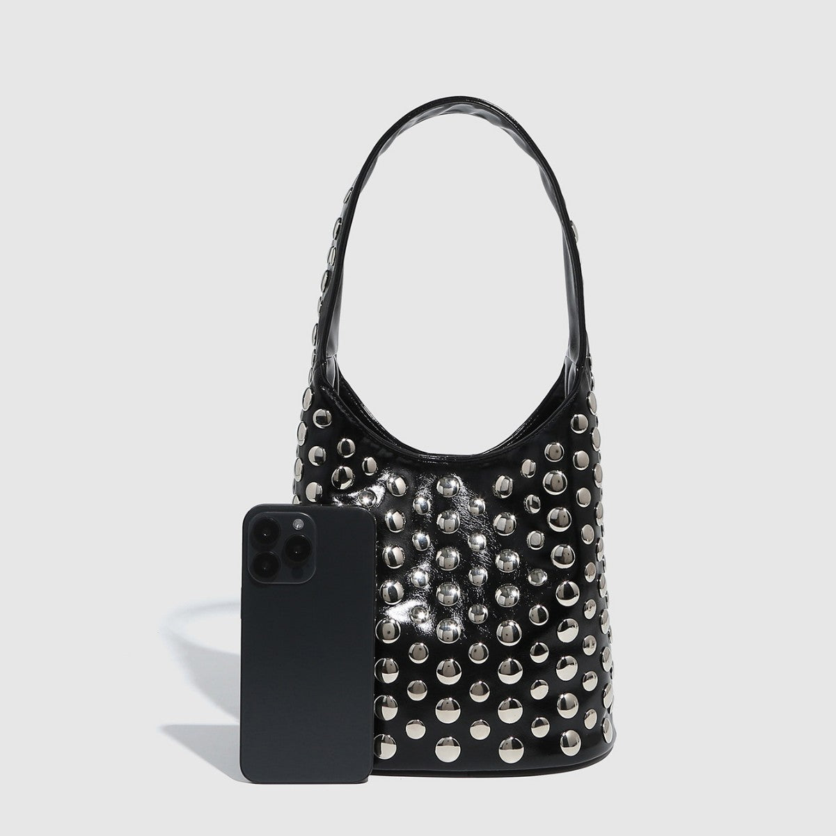 Women's Cool Personality Dot Rivet Underarm Portable Shoulder Bags