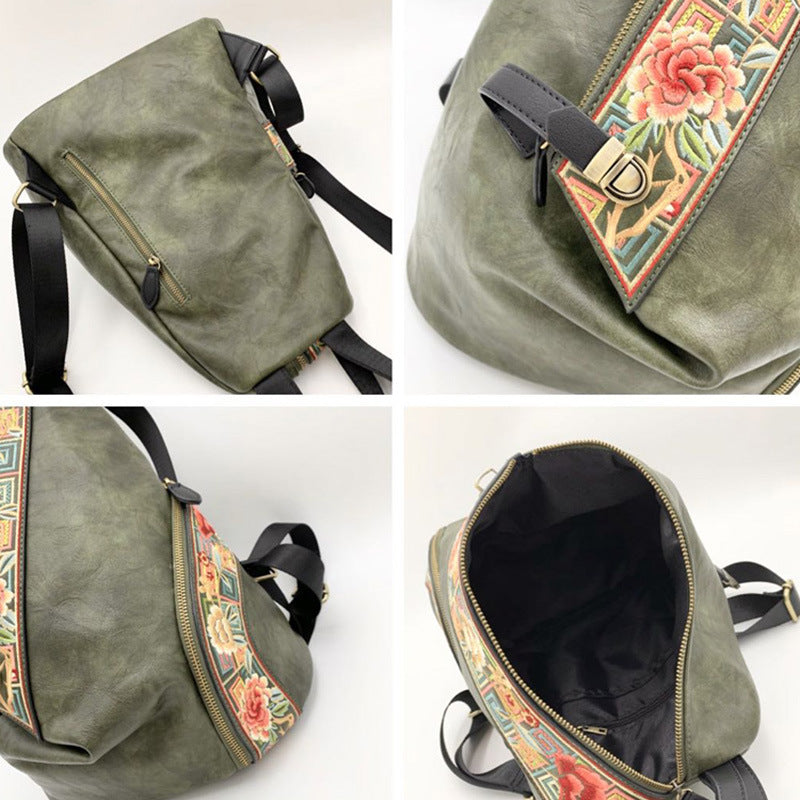Women's Retro Chinese Style Embroidery With Cheongsam Backpacks