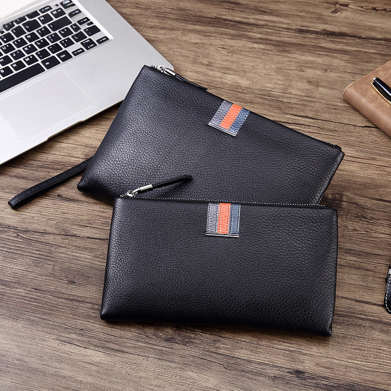 Men's Genuine Leather Clutch Cowhide Business Envelope Men's Handbags