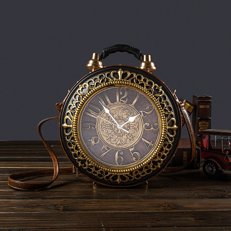 Trendy Innovative Personality Classic Retro Clock Shoulder Bags