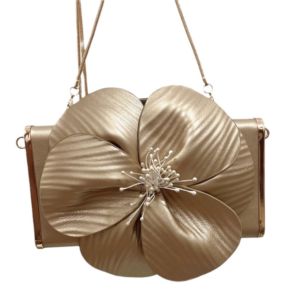 Women's French Style Petal Flower Box Single Chain Crossbody Bags