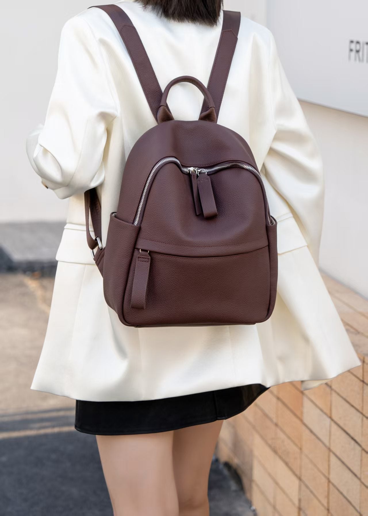 Layer Cowhide Large Capacity Leather Commute Backpacks