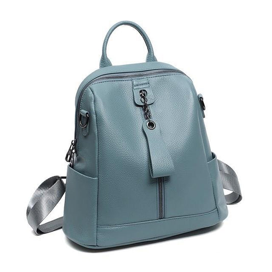 Women's First Layer Cowhide Leather Versatile Large Backpacks
