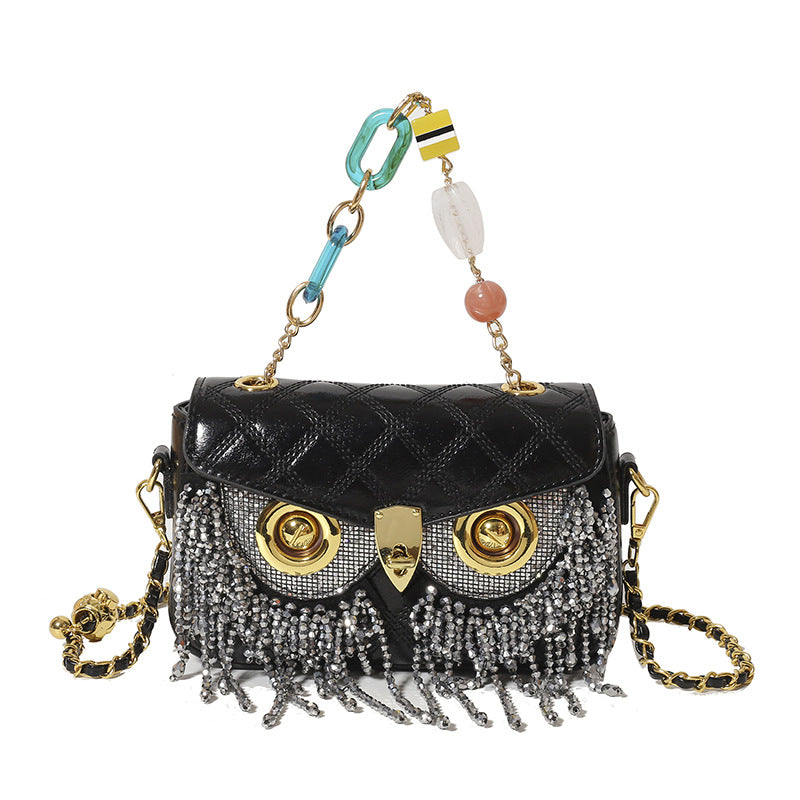 Women's Detachable Light Luxury Owl Mask Shape Shoulder Bags
